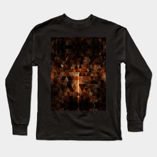 Gold beam in geometric sparkly universe Long Sleeve T-Shirt